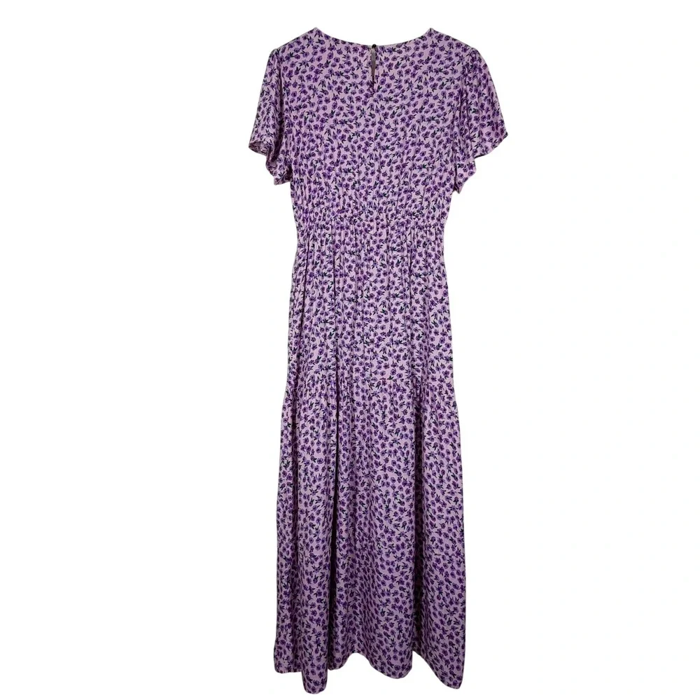 Manydress Womens Floral Maxi Dress Medium Pink Purple Tiered Boho Cottagecore